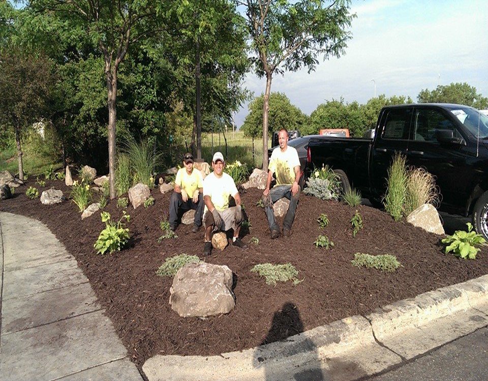 GDL Stone Snow team completing a landscaping project